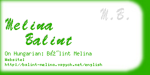 melina balint business card